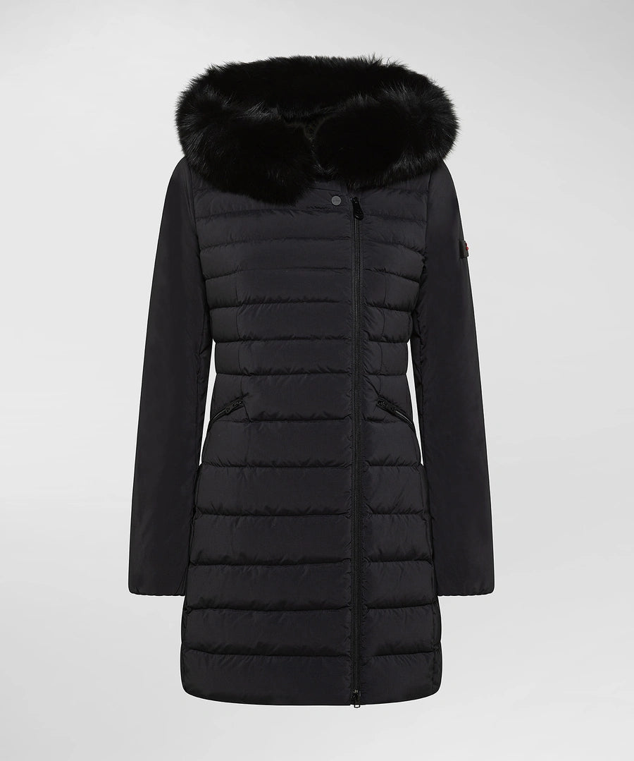 Piumino Slim con Pelliccia Peuterey / Nero - Ideal Moda