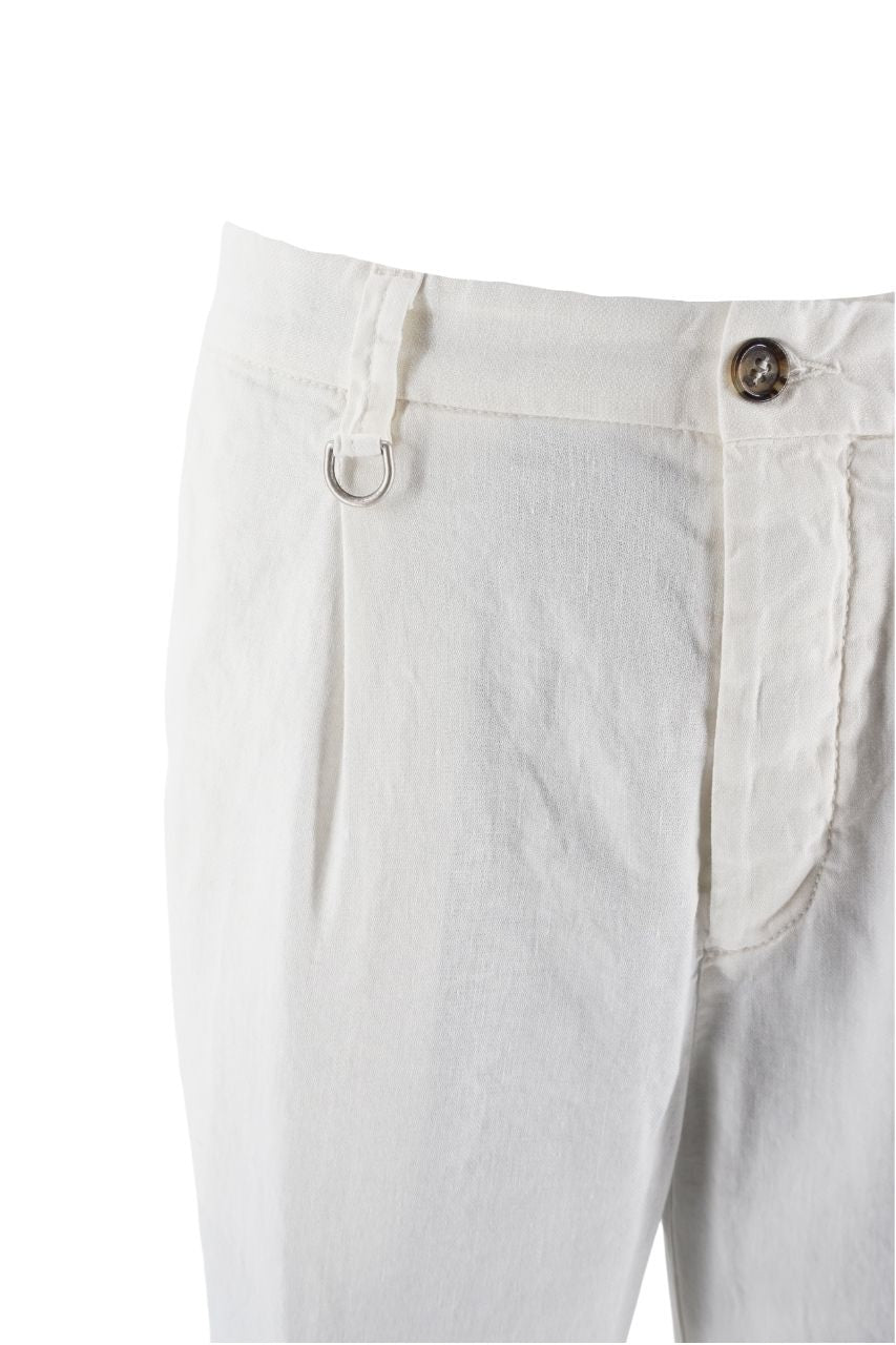 Pantalone Paolo Pecora in Lino / Bianco - Ideal Moda