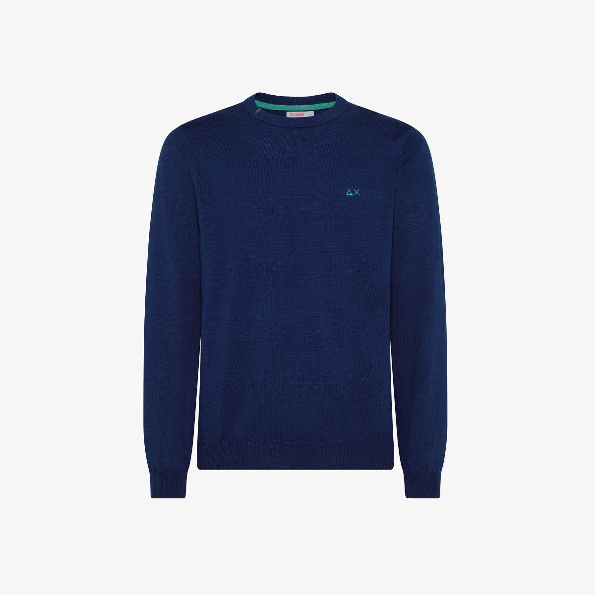 Maglia con Logo a Contrasto Sun 68 / Blu - Ideal Moda