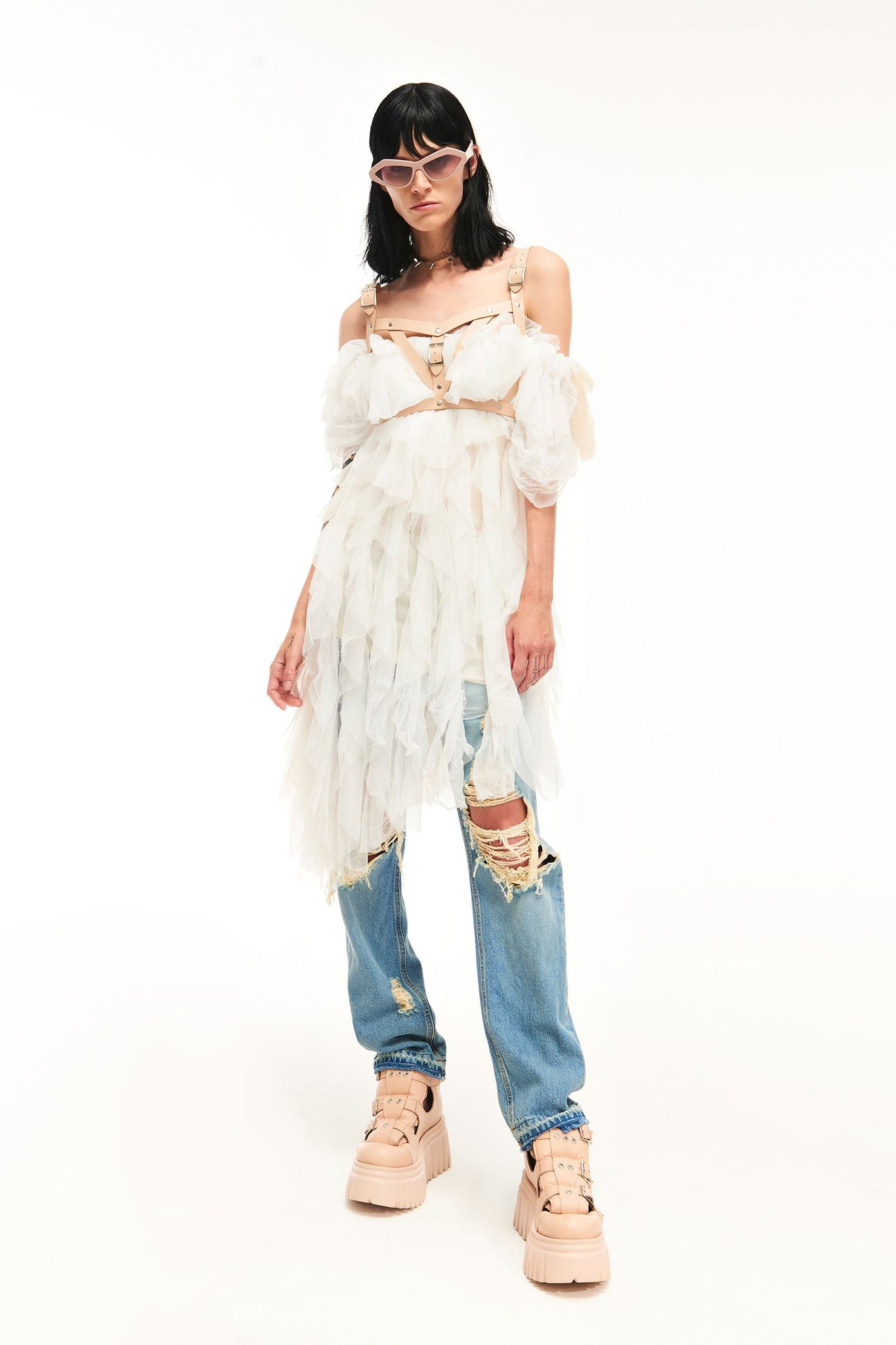 Abito Aniye By in Tulle / Bianco - Ideal Moda