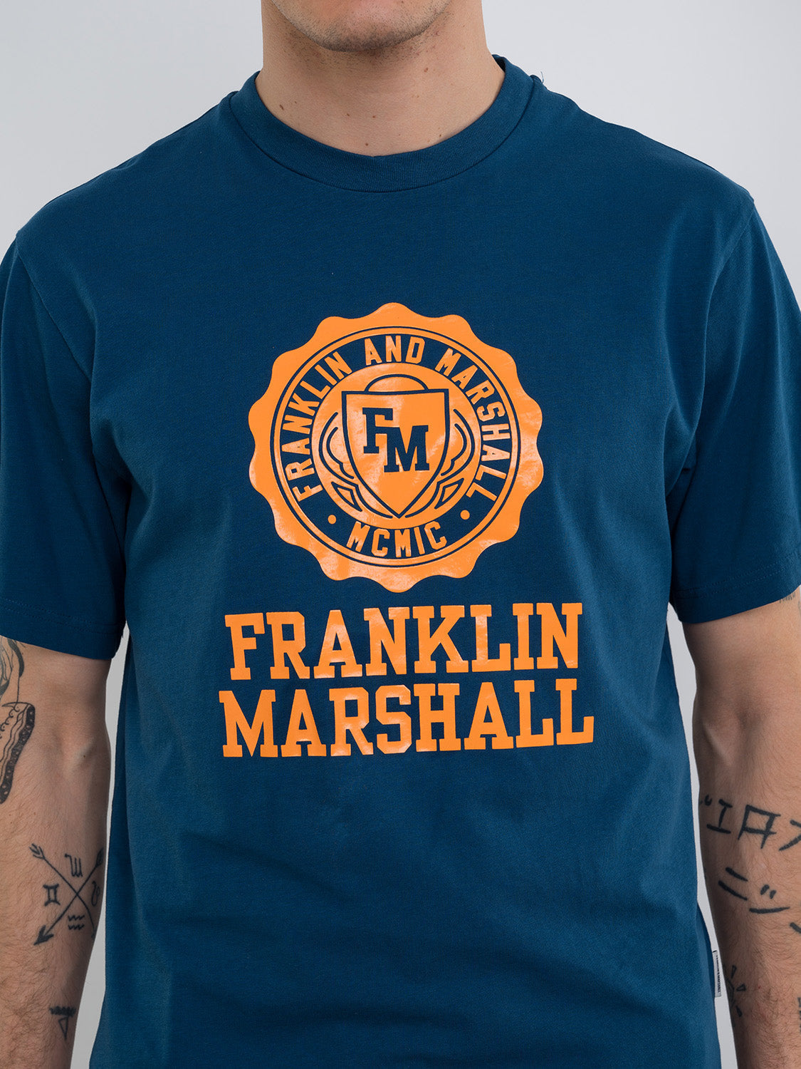 T-Shirt Franklin & Marshall con Logo / Blu - Ideal Moda