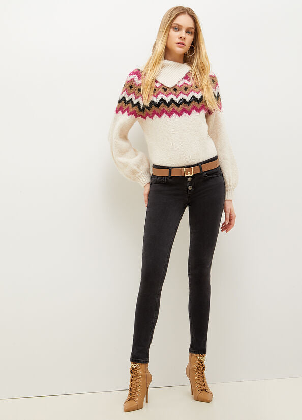 Maglia con Fantasia Liu Jo / Bianco - Ideal Moda