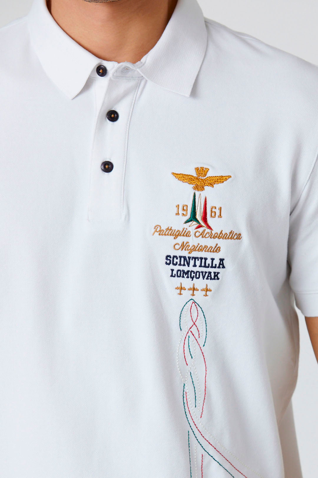 Polo con Ricamo Aeronautica Militare / Bianco - Ideal Moda