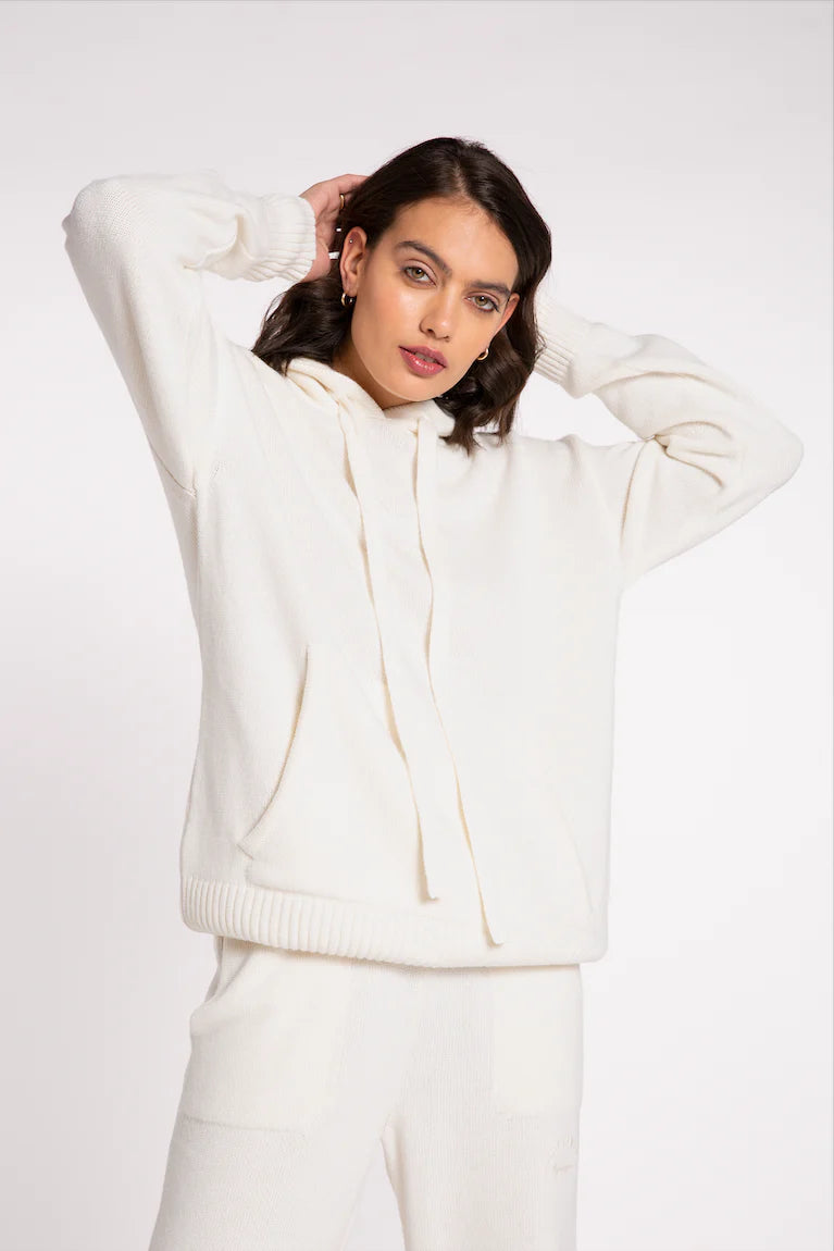 Maglia con Cappuccio 4Giveness / Bianco - Ideal Moda
