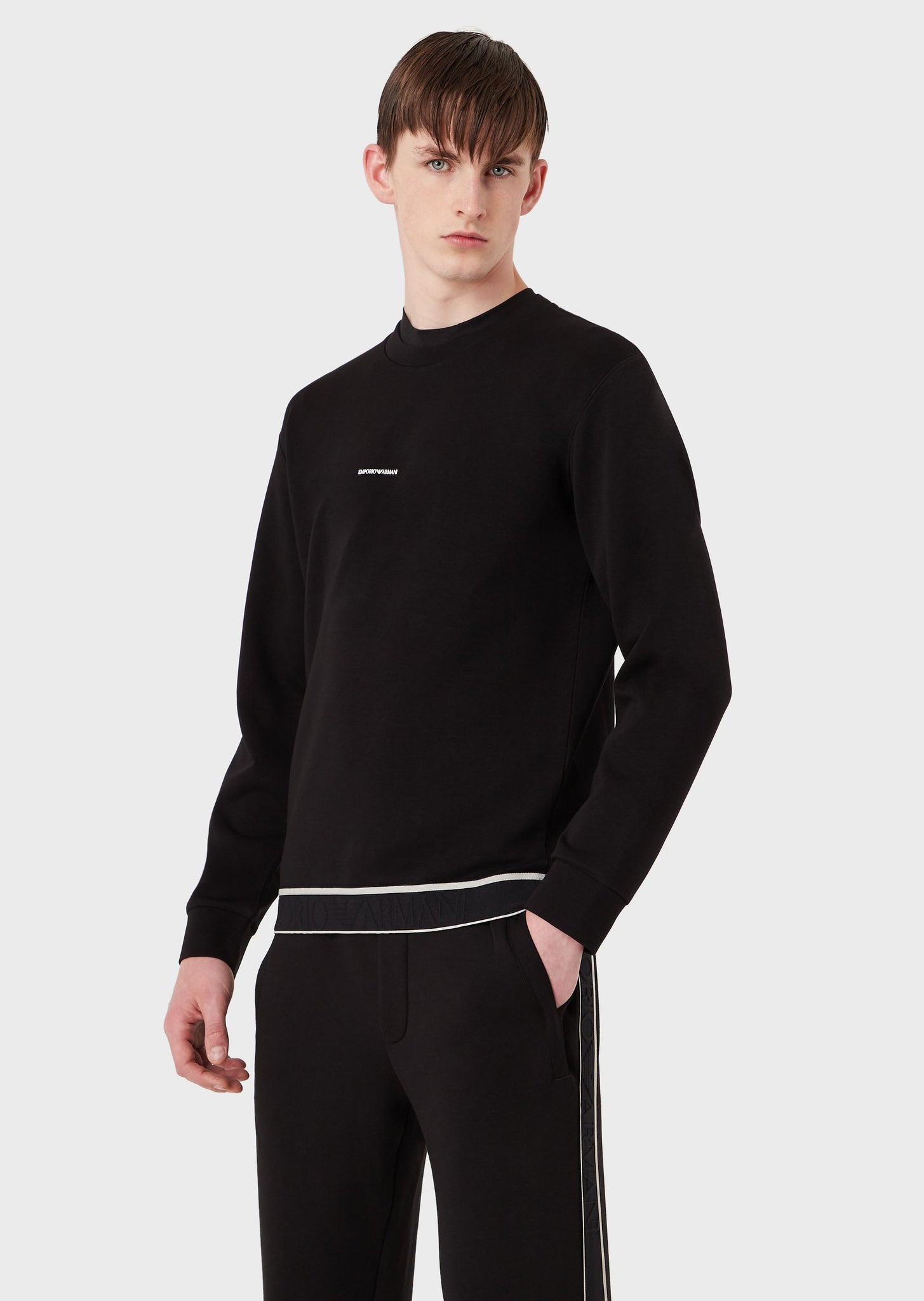 Felpa Emporio Armani con Logo / Nero - Ideal Moda