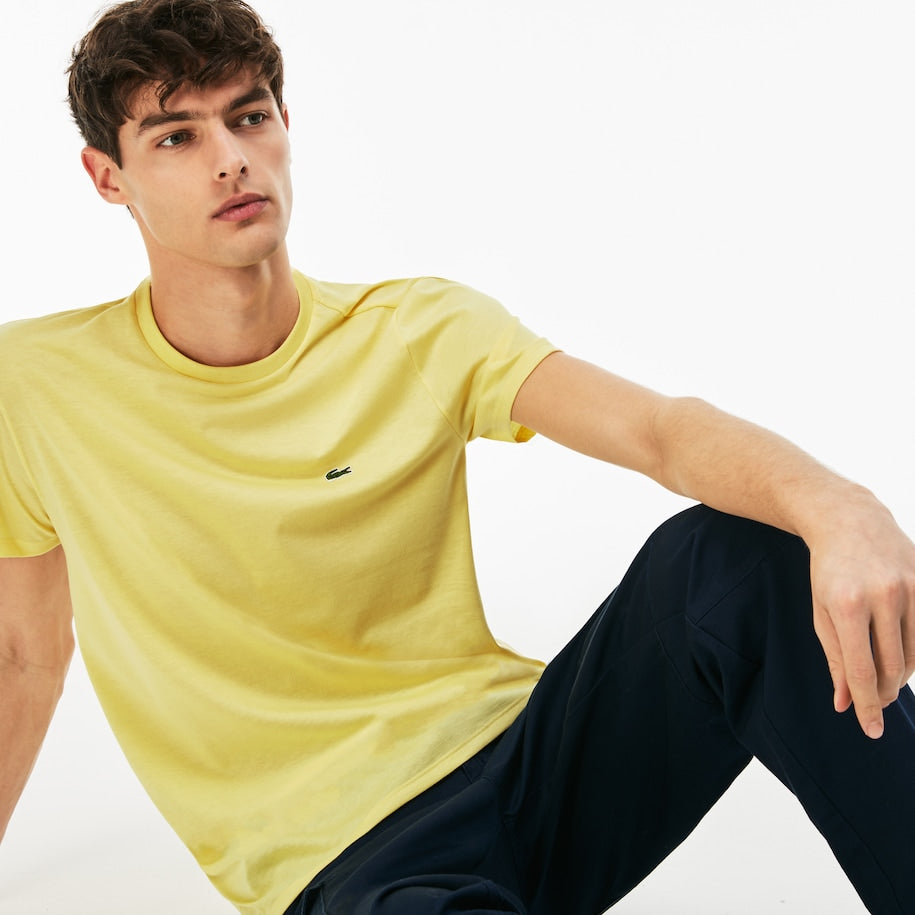 T-Shirt in Jersey di Cotone Pima Lacoste / Giallo - Ideal Moda