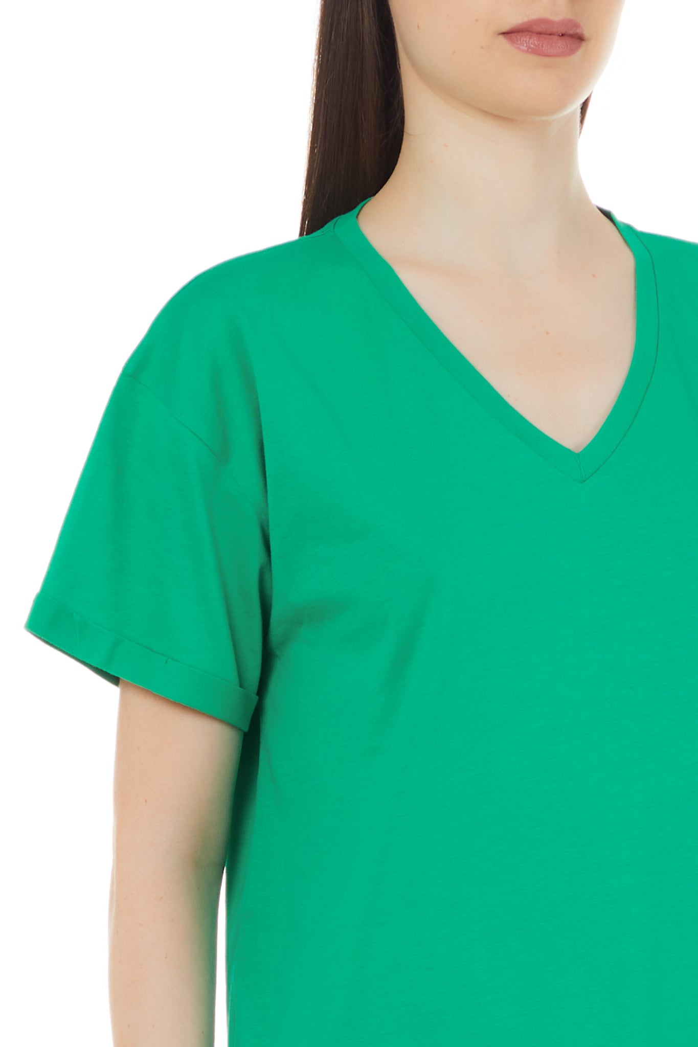 T-Shirt con Scollo a V Liu Jo / Verde - Ideal Moda