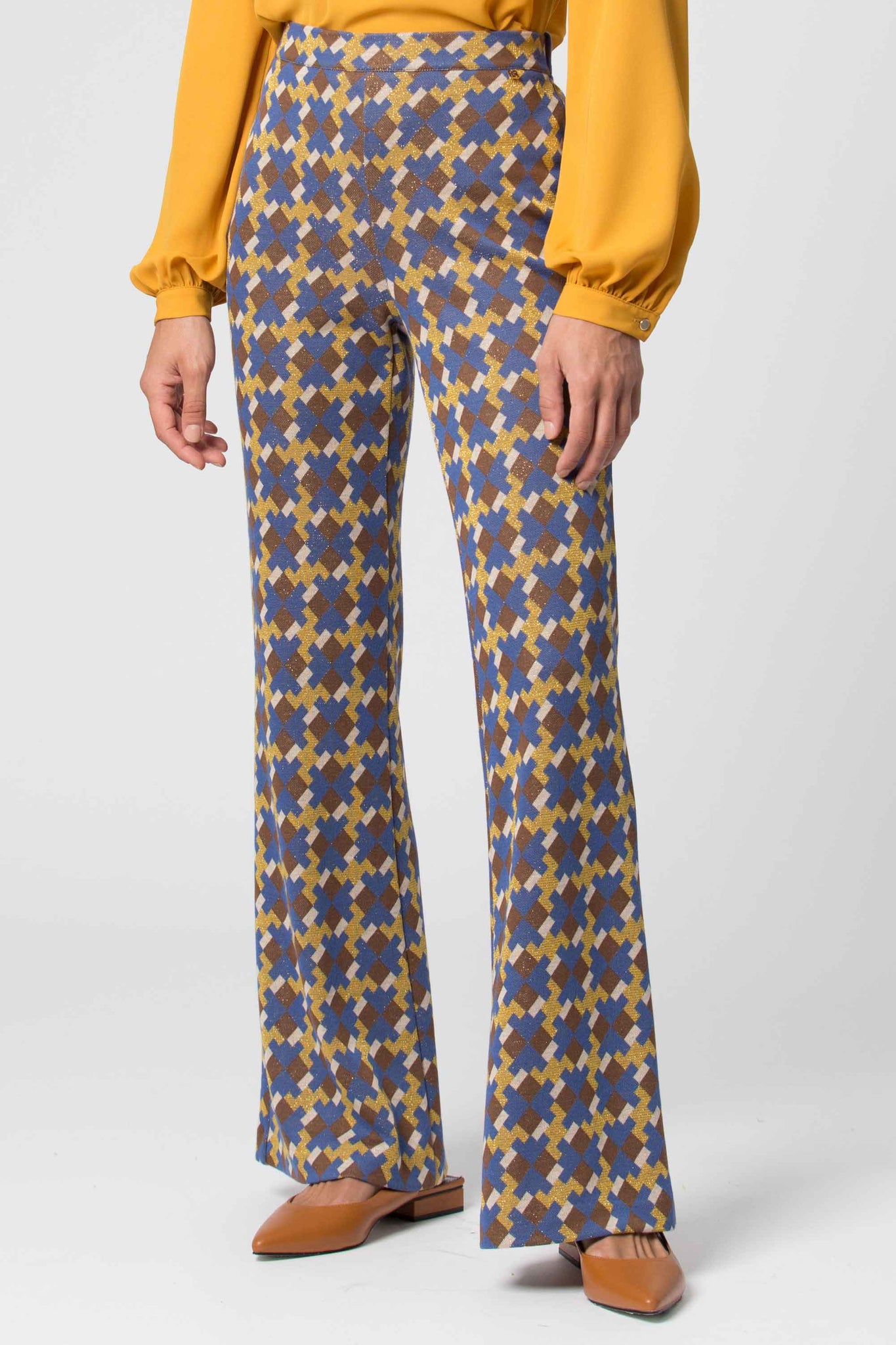 Pantalone a Fantasia con Coulisse Kocca / Beige - Ideal Moda