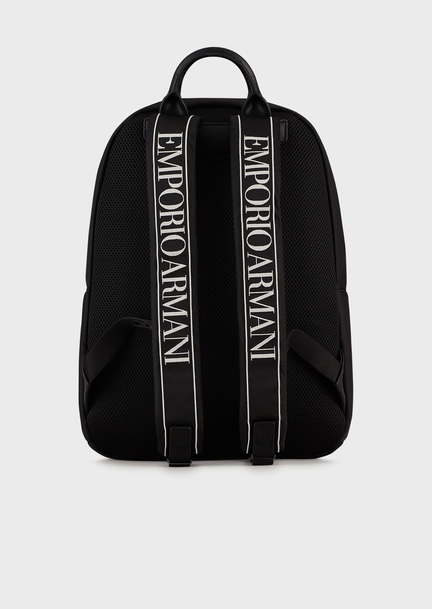 Zaino in nylon con tape logo / Nero - Ideal Moda