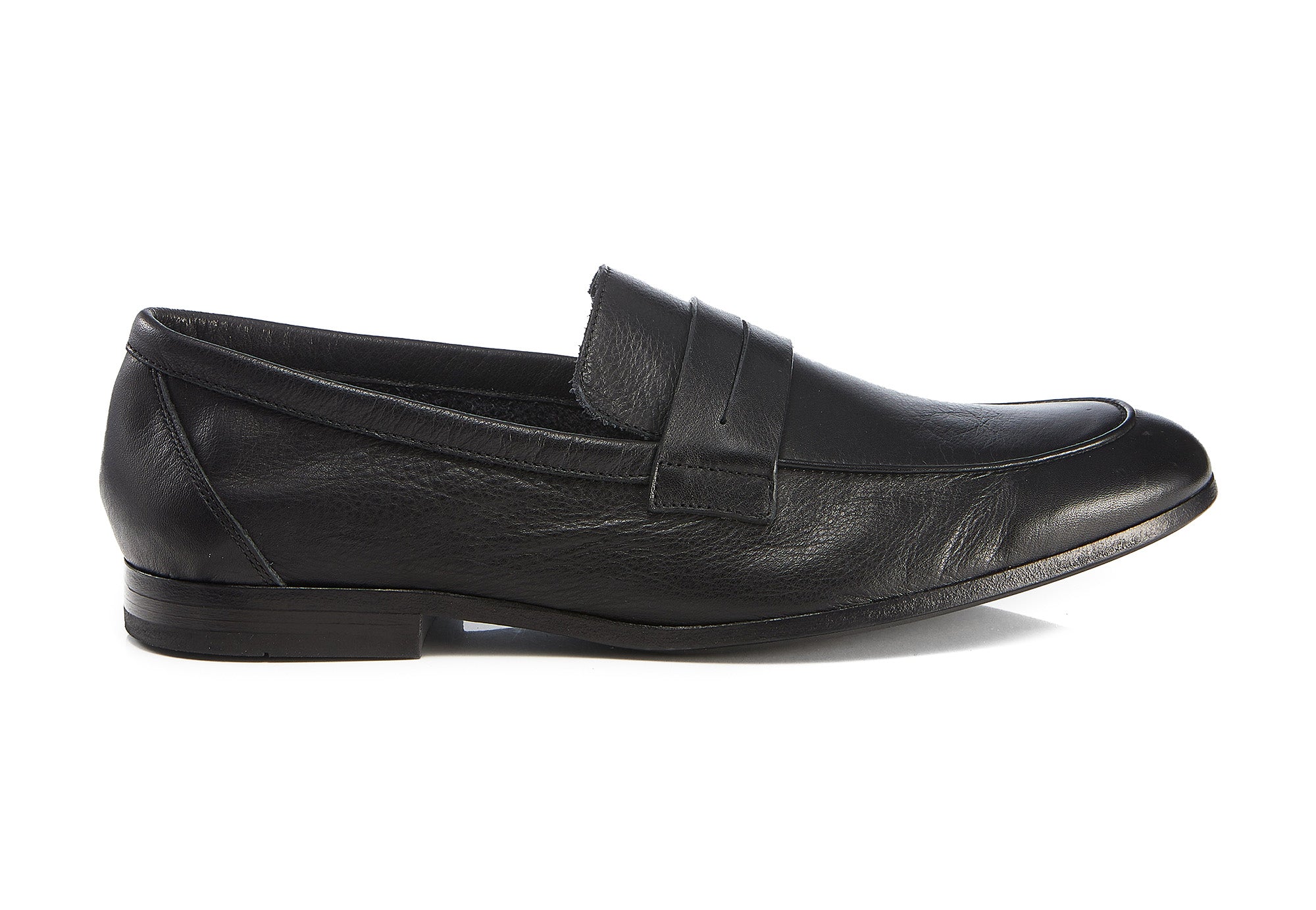 Mocassino effetto guanto in pelle / Nero - Ideal Moda