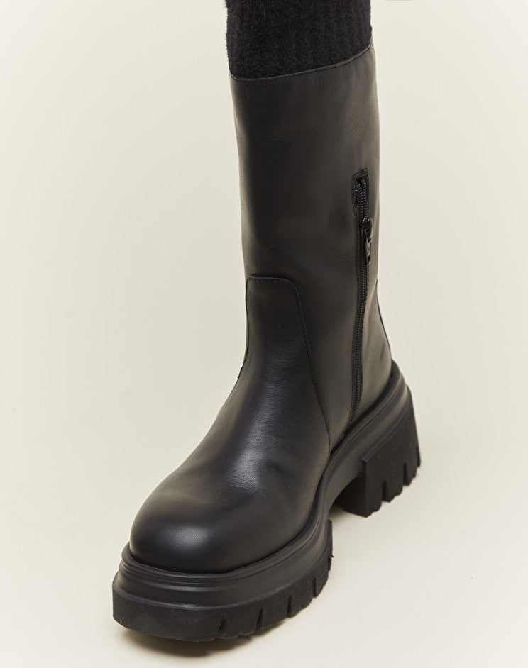 Stivali Bassi in Pelle Manila Grace / Nero - Ideal Moda