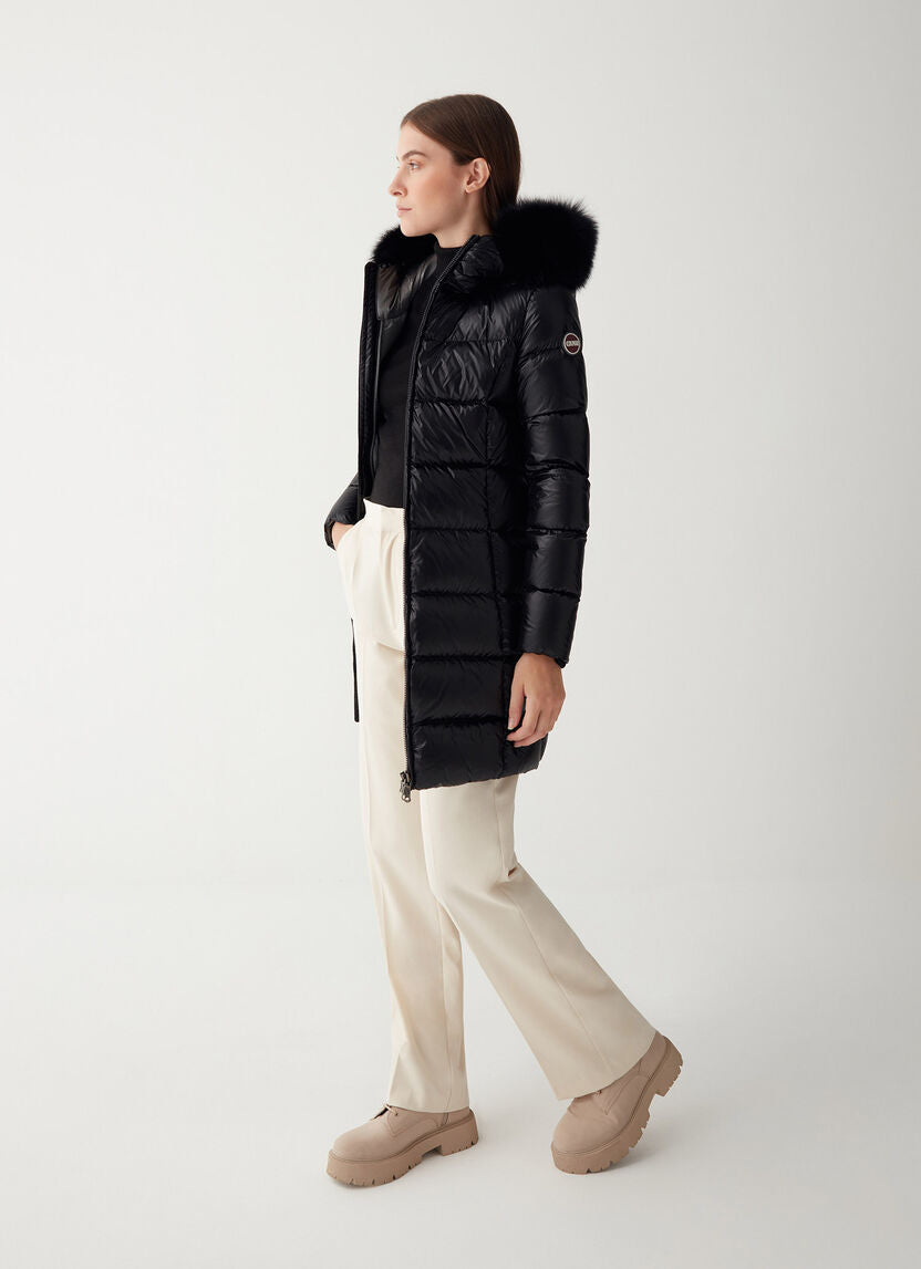 Piumino Lungo con Pelliccia Colmar / Nero - Ideal Moda