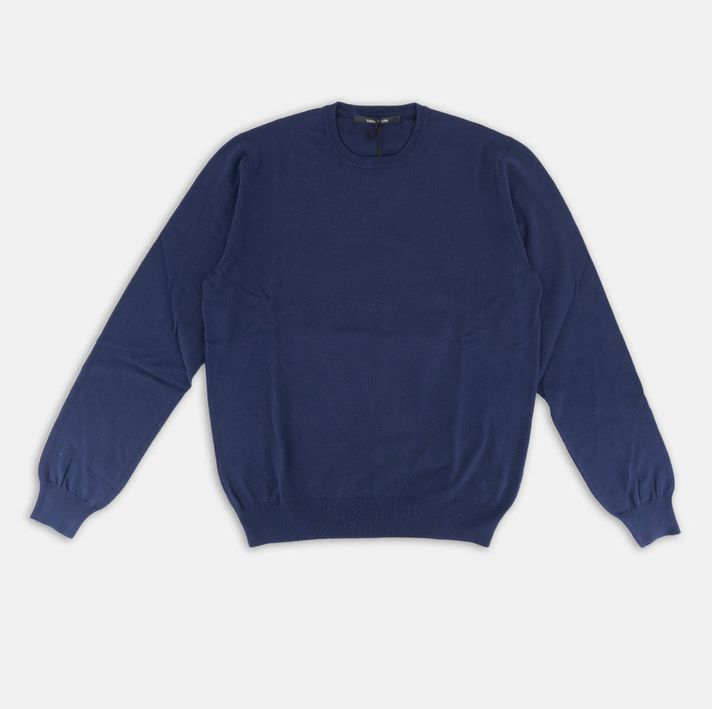 Maglia in Filo di Cotone / Blu - Ideal Moda