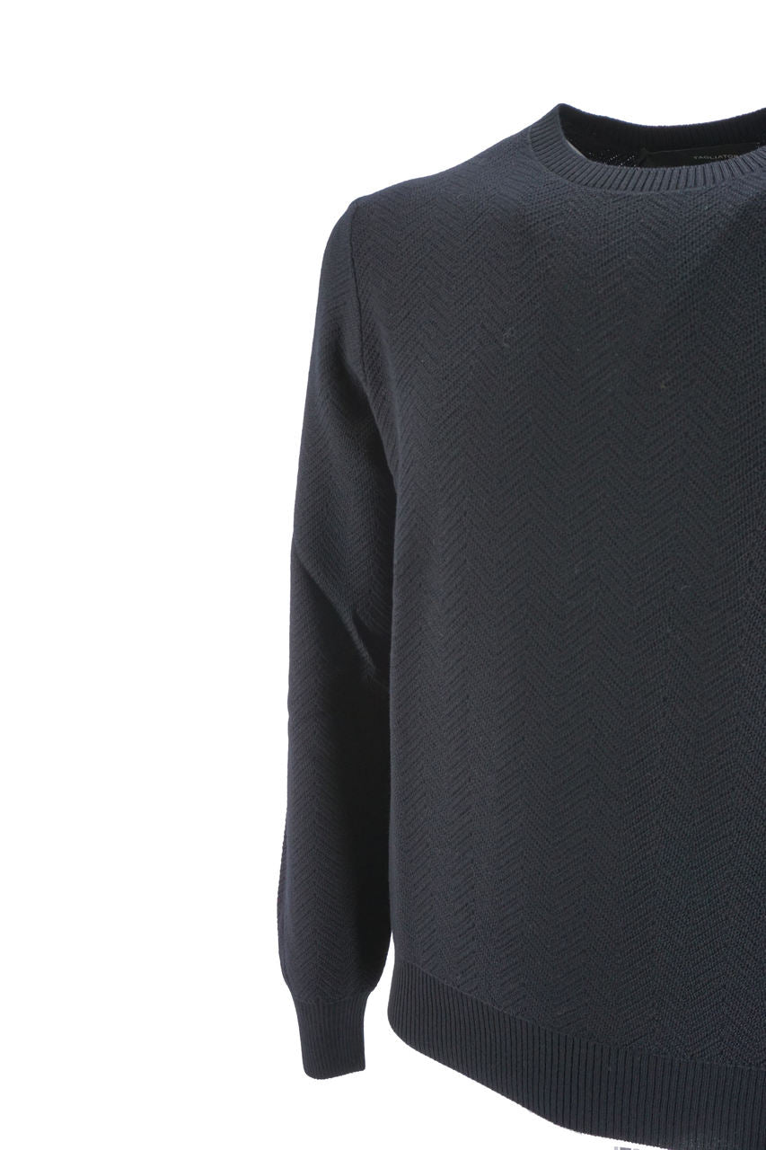Maglia Tagliatore con tramatura / Nero - Ideal Moda