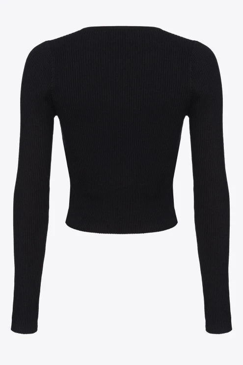 Cardigan Aperto a Costine Pinko / Nero - Ideal Moda