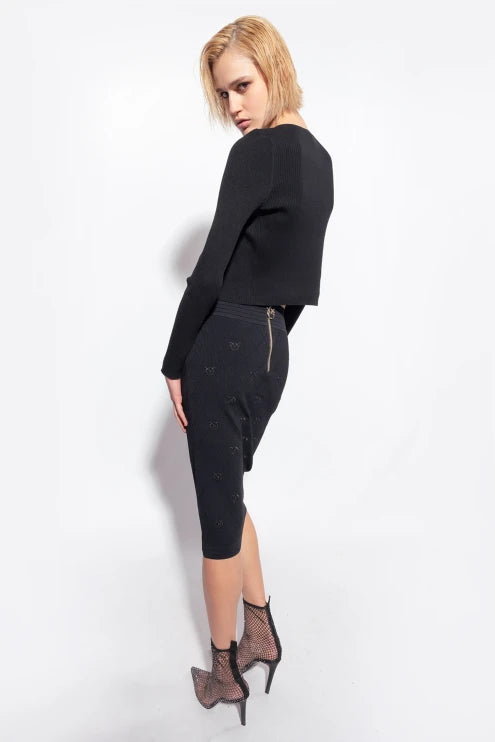 Cardigan Aperto a Costine Pinko / Nero - Ideal Moda