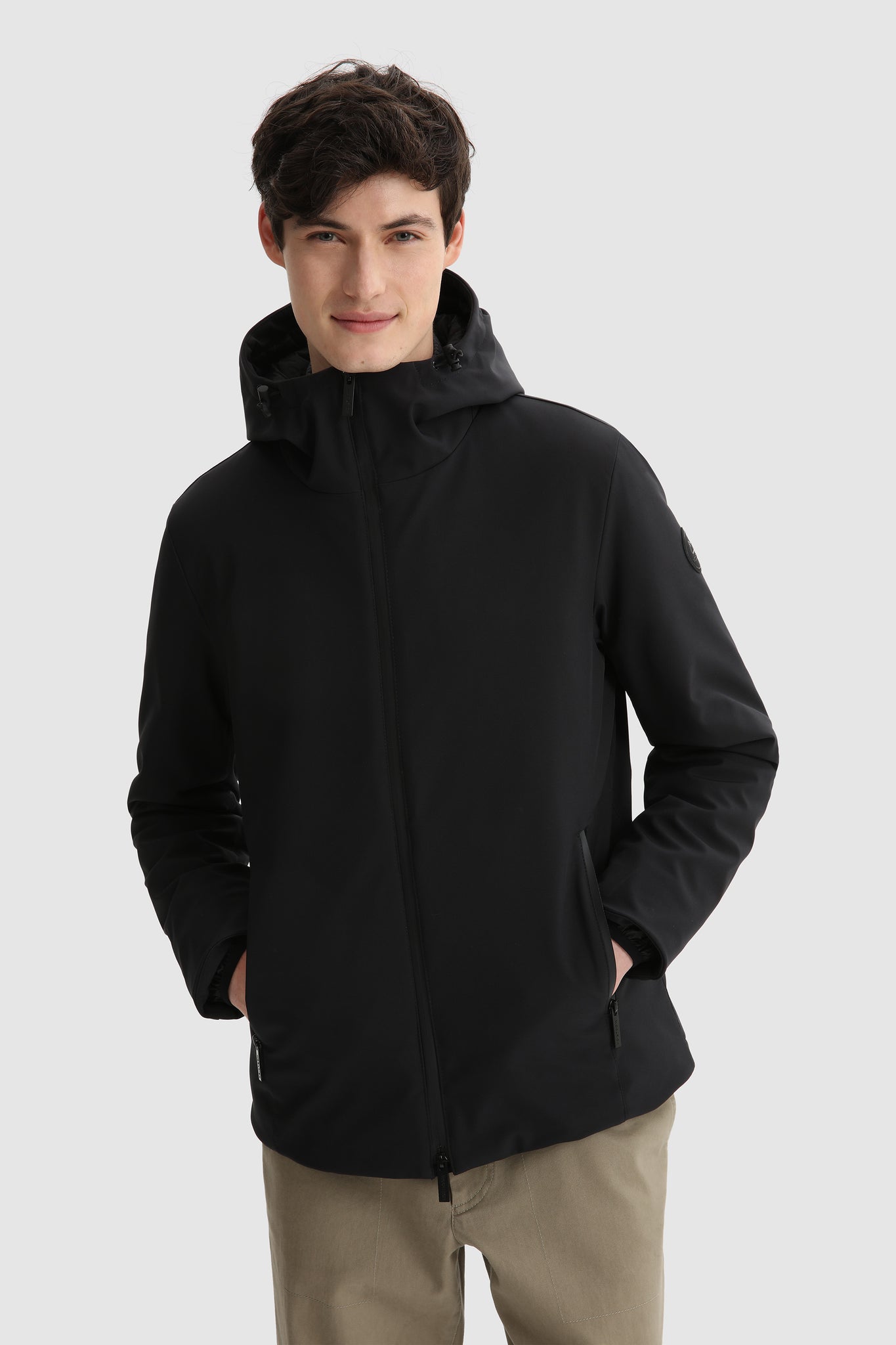 Giacca Woolrich in soft shell / Nero - Ideal Moda