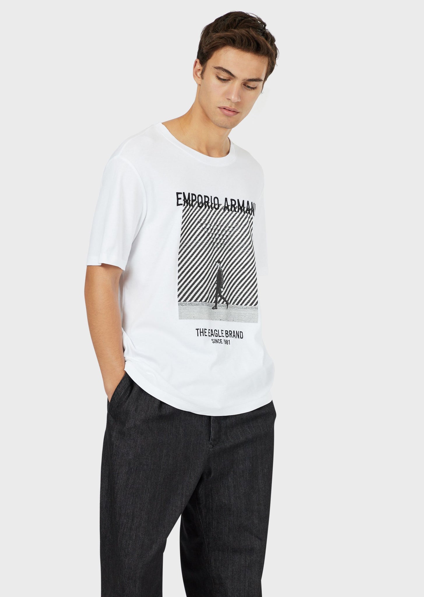 T-Shirt in jersey interlock con stampa fotografica / Bianco - Ideal Moda