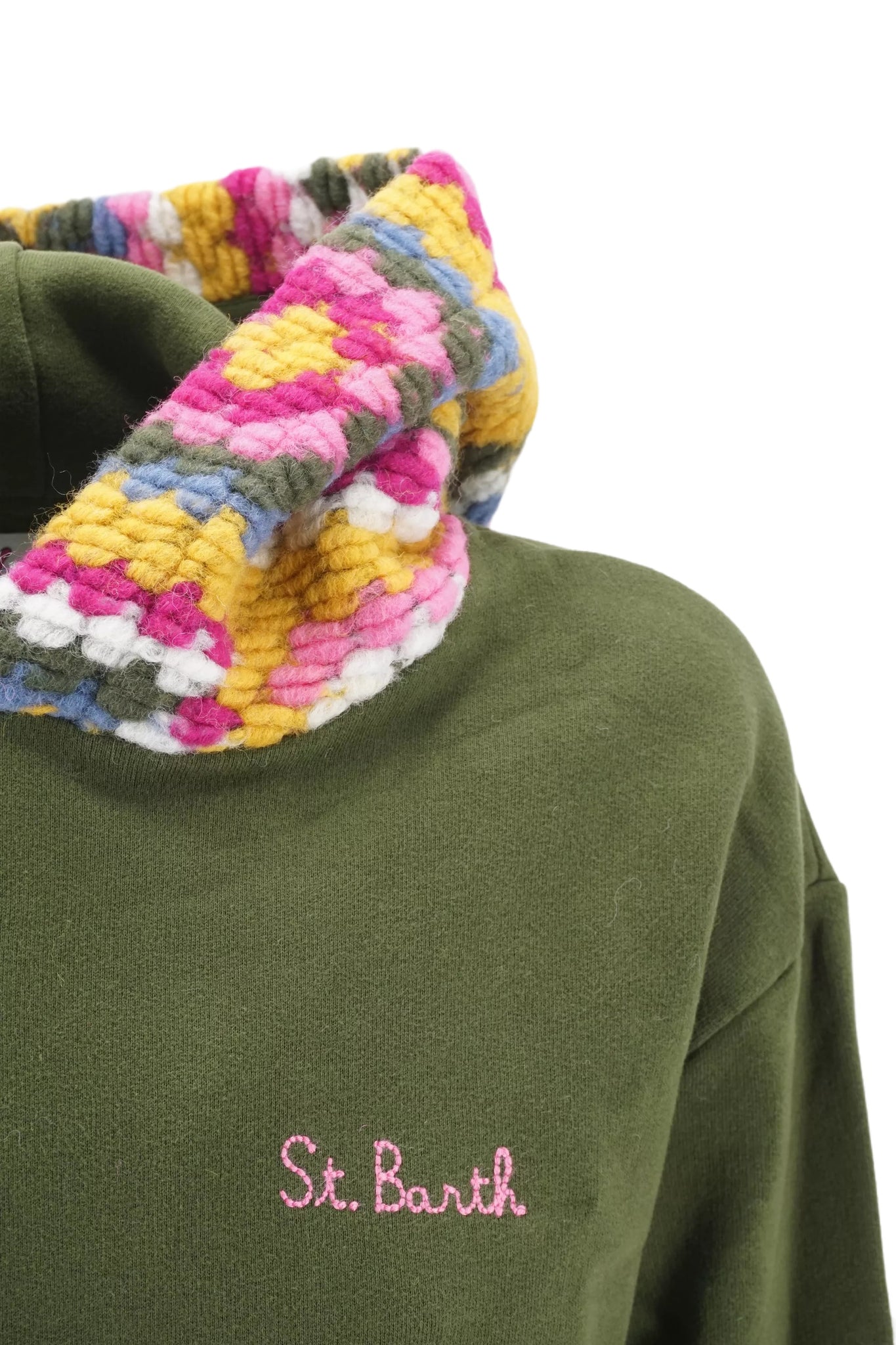 Felpa con Inserti in Maglia Mc2 Saint Barth / Verde - Ideal Moda