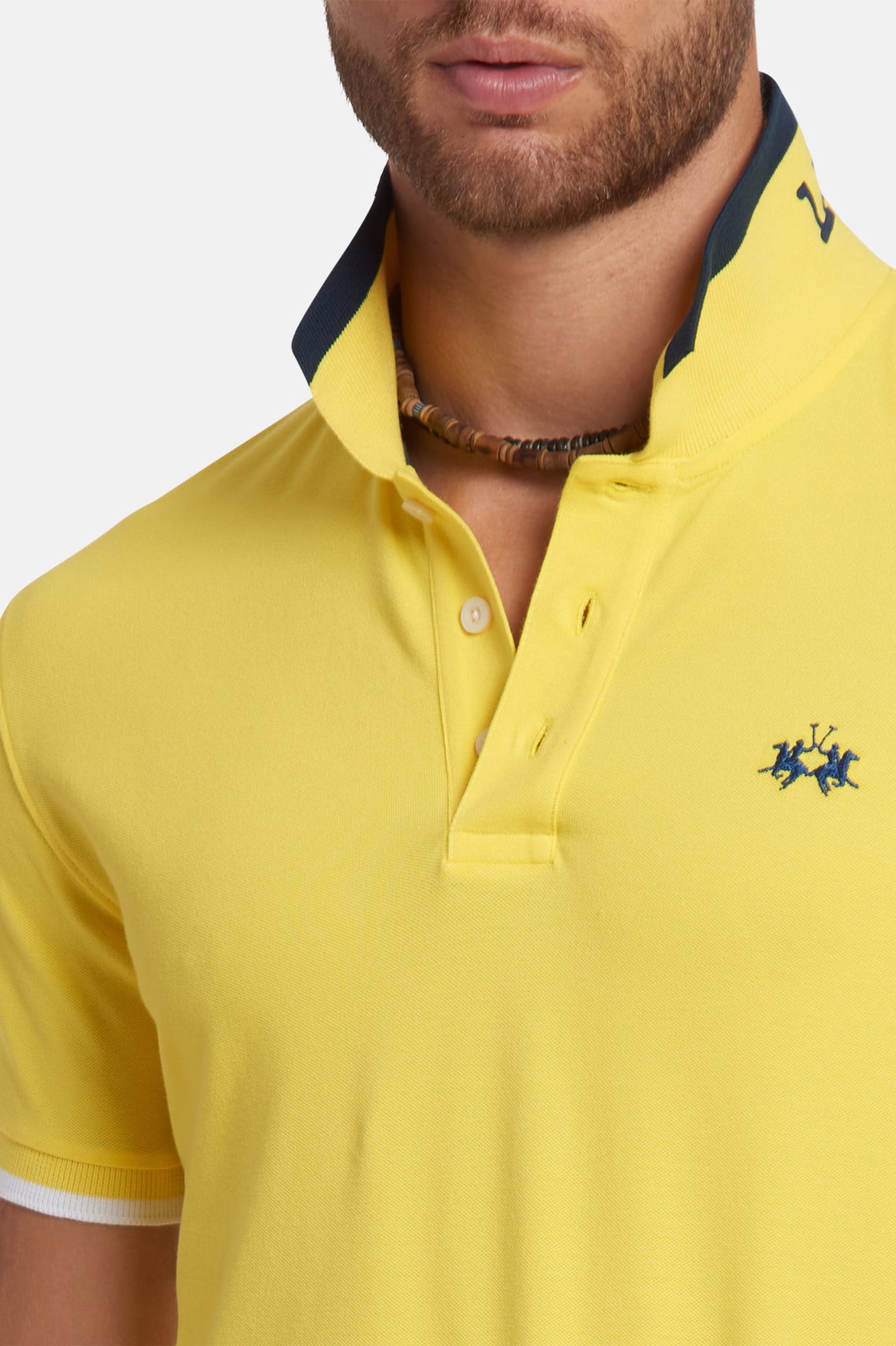 Polo in Piquet Elasticizzato / Giallo - Ideal Moda