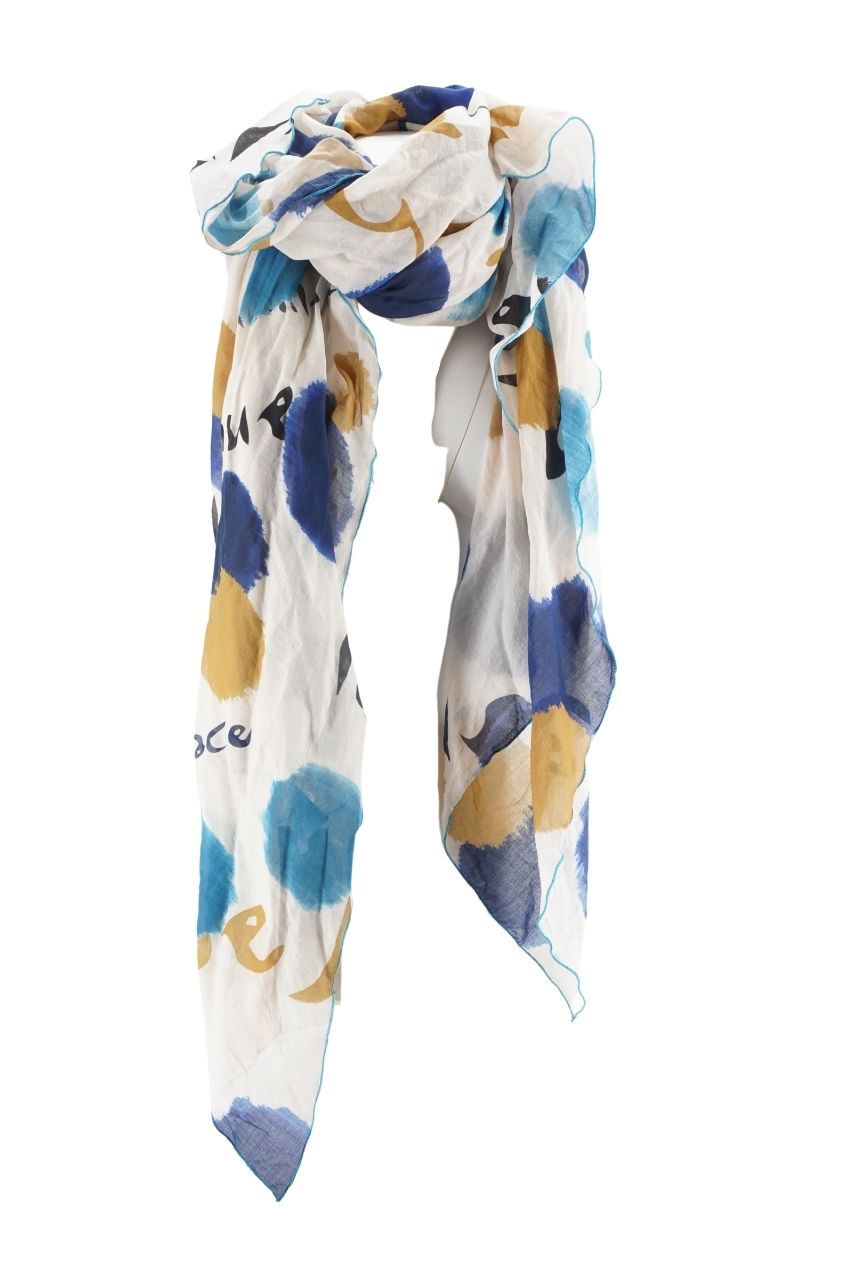 Foulard Manila Grace con Fantasia / Bianco - Ideal Moda