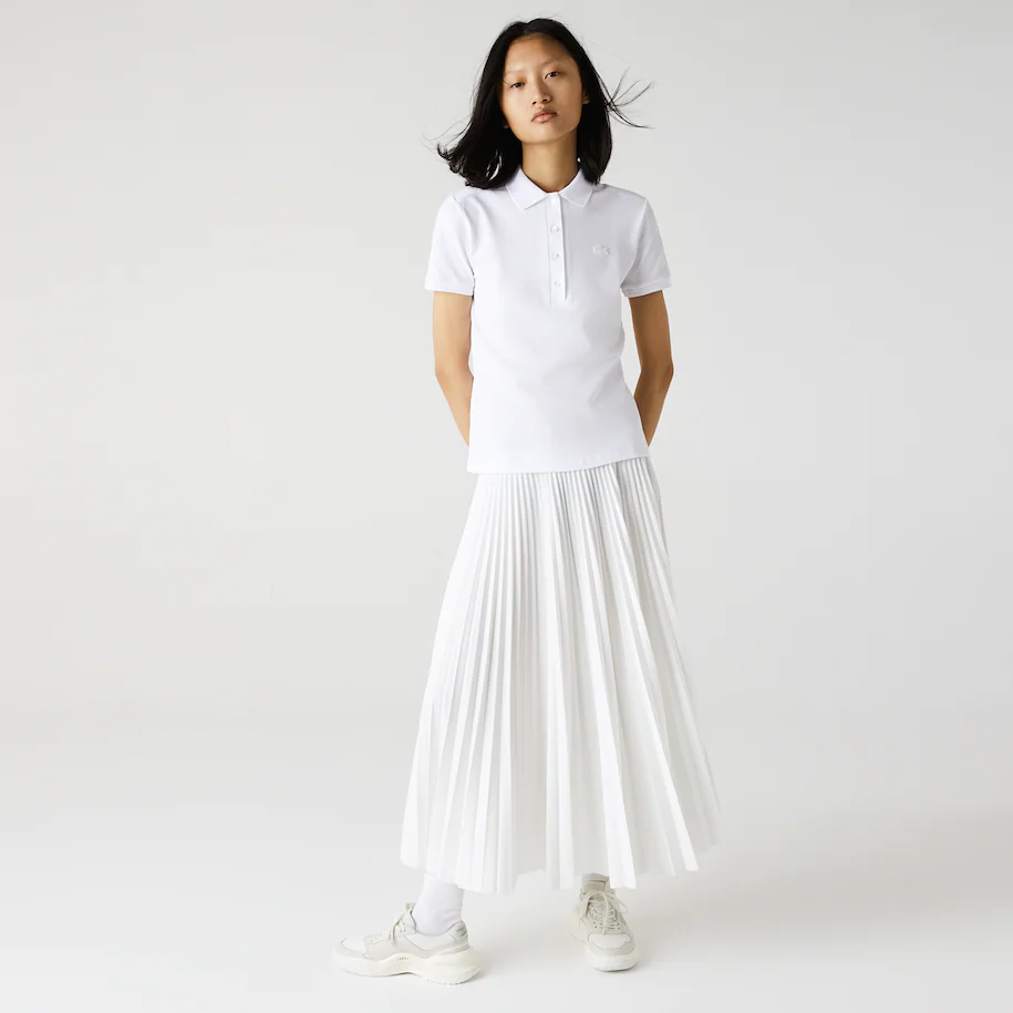 Polo Lacoste donna in piquè / Bianco - Ideal Moda