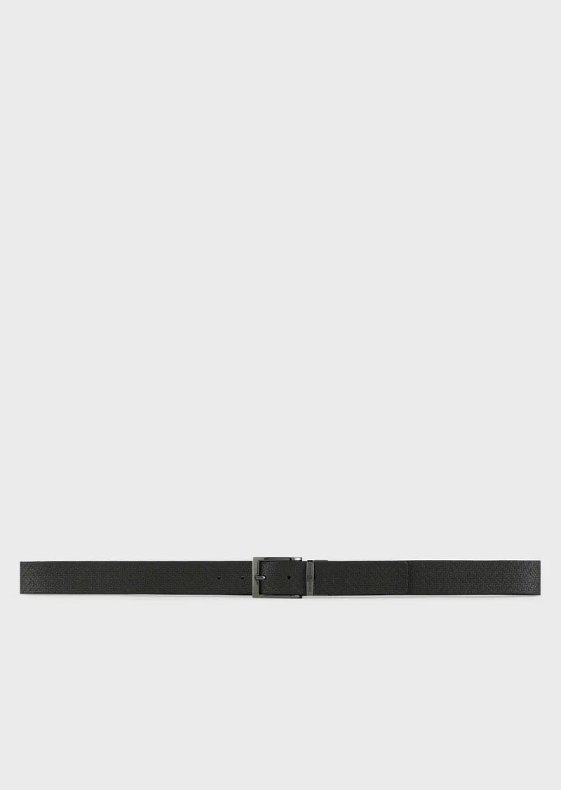 Cintura Reversibile in Pelle Emporio Armani / Nero - Ideal Moda