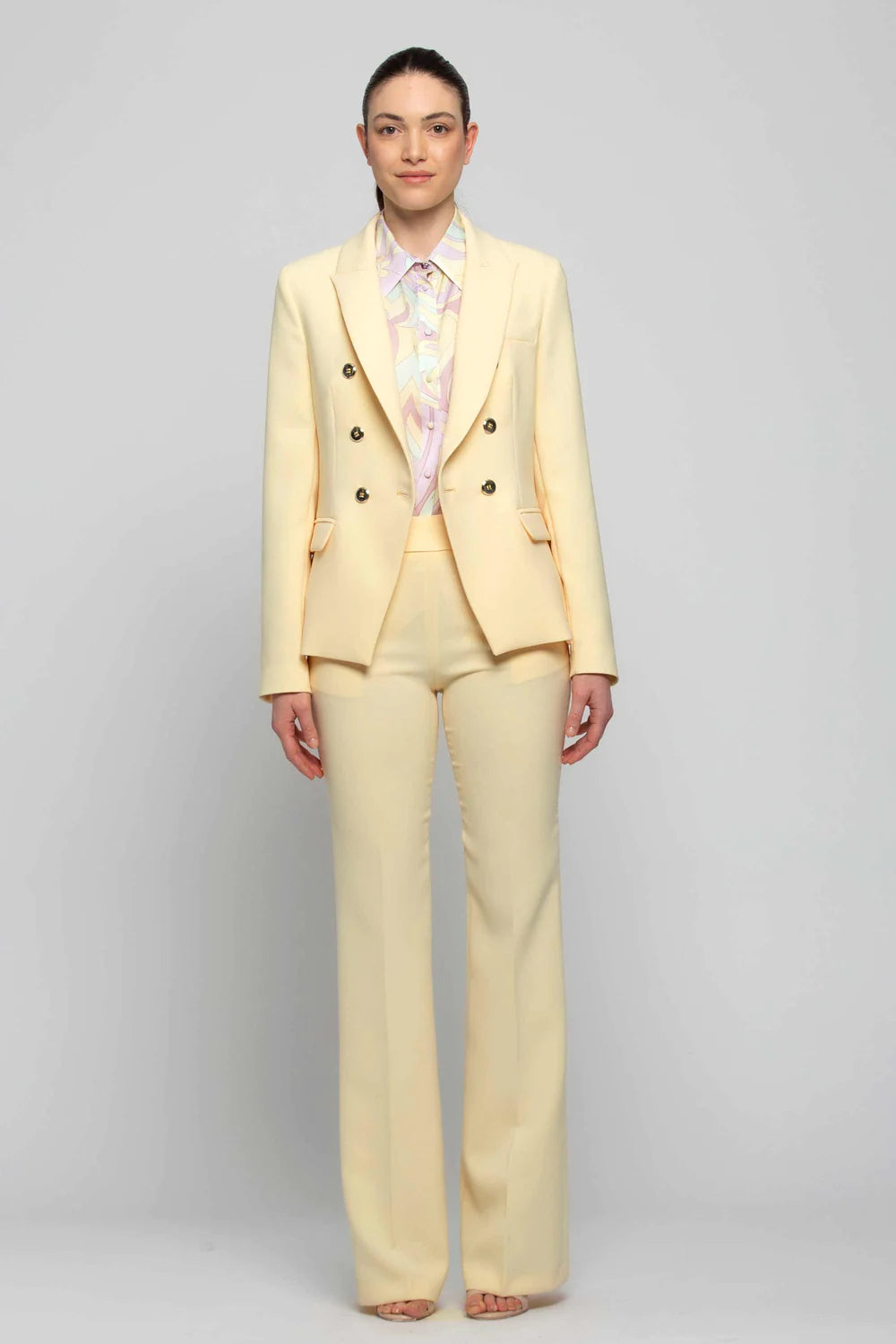 Tailleur Doppio Petto Kocca / Giallo - Ideal Moda