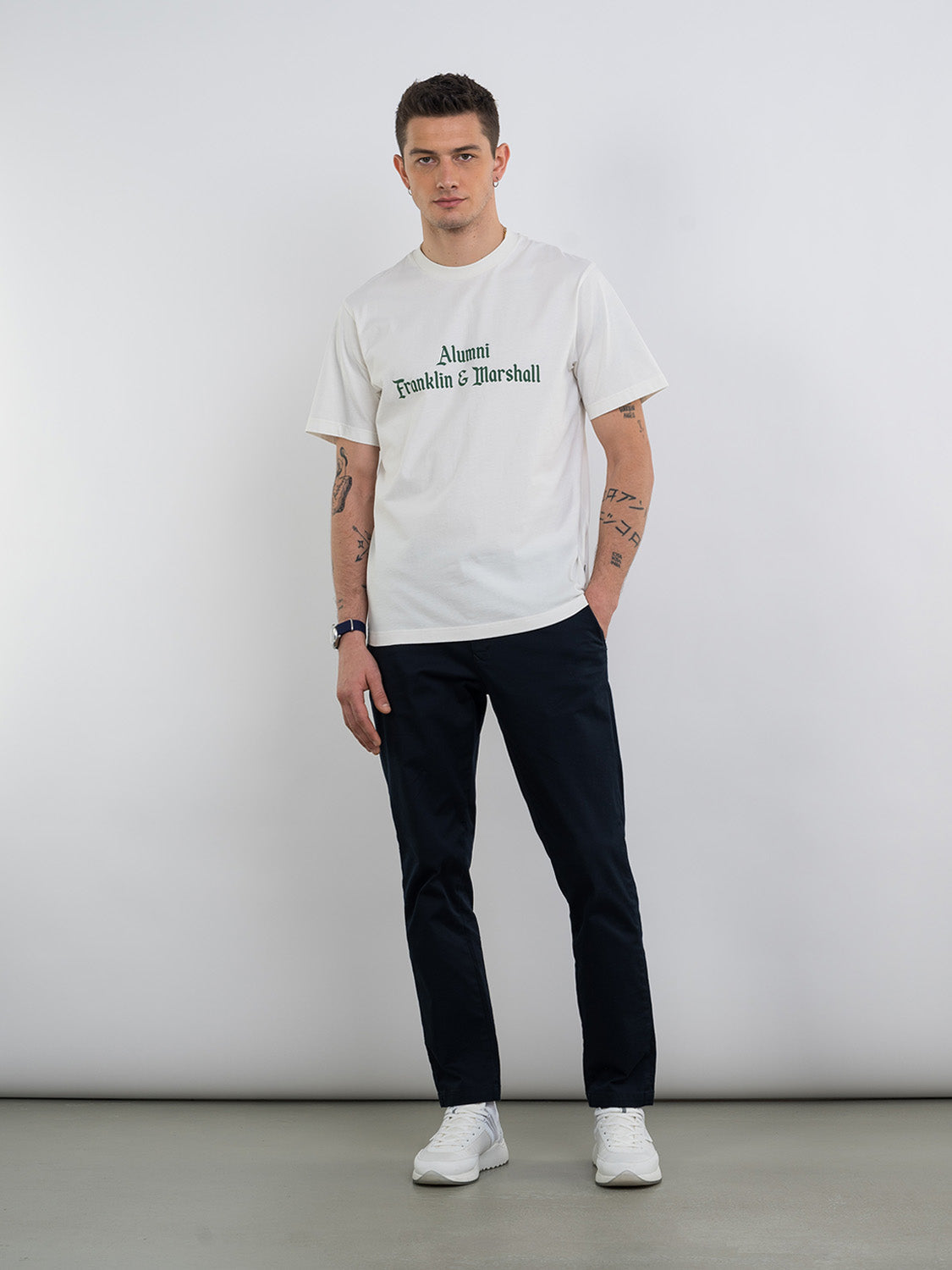 T-Shirt Franklin & Marshall con Stampa Alumni / Bianco - Ideal Moda