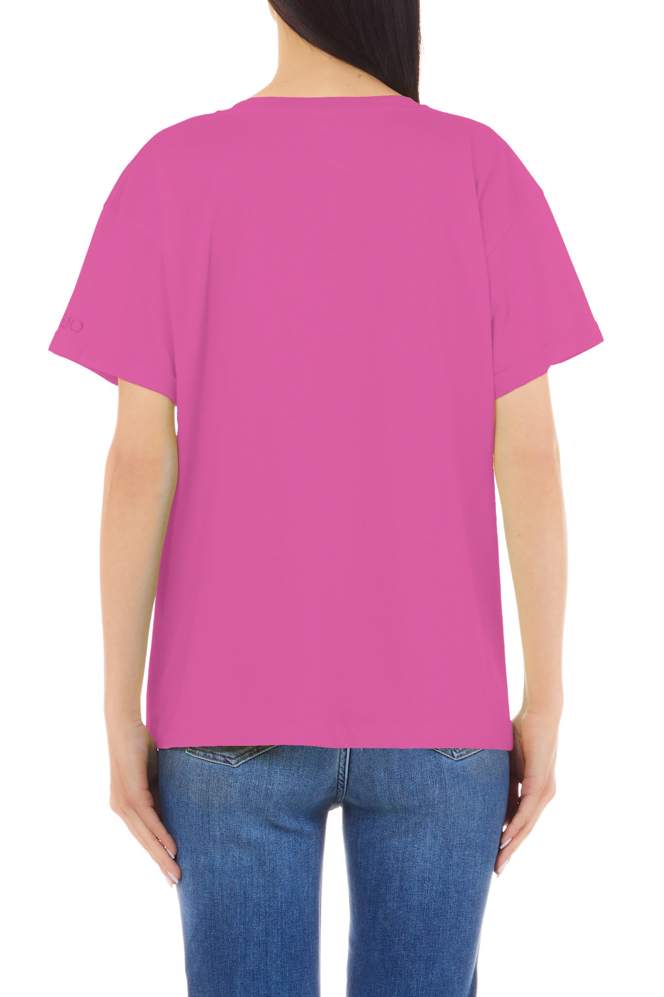 T-Shirt con Scollo a V Liu Jo / Rosa - Ideal Moda