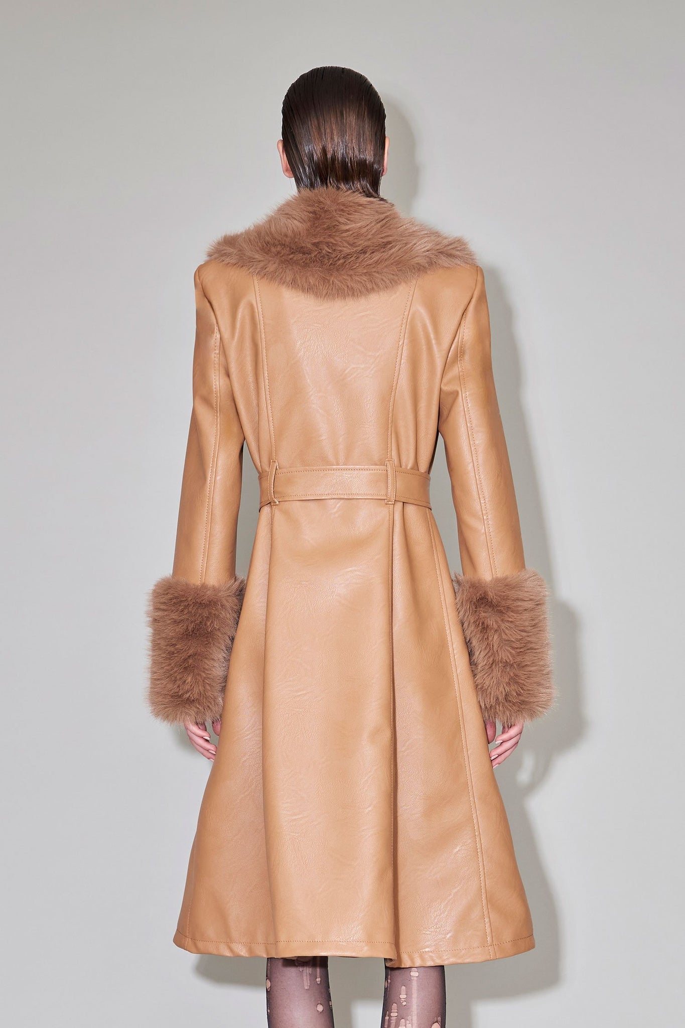 Cappotto in Ecopelle Aniye By / Beige - Ideal Moda