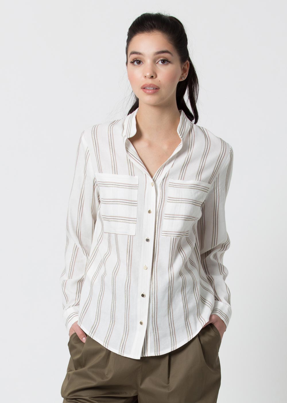 Camicia Kocca a Fantasia / Bianco - Ideal Moda