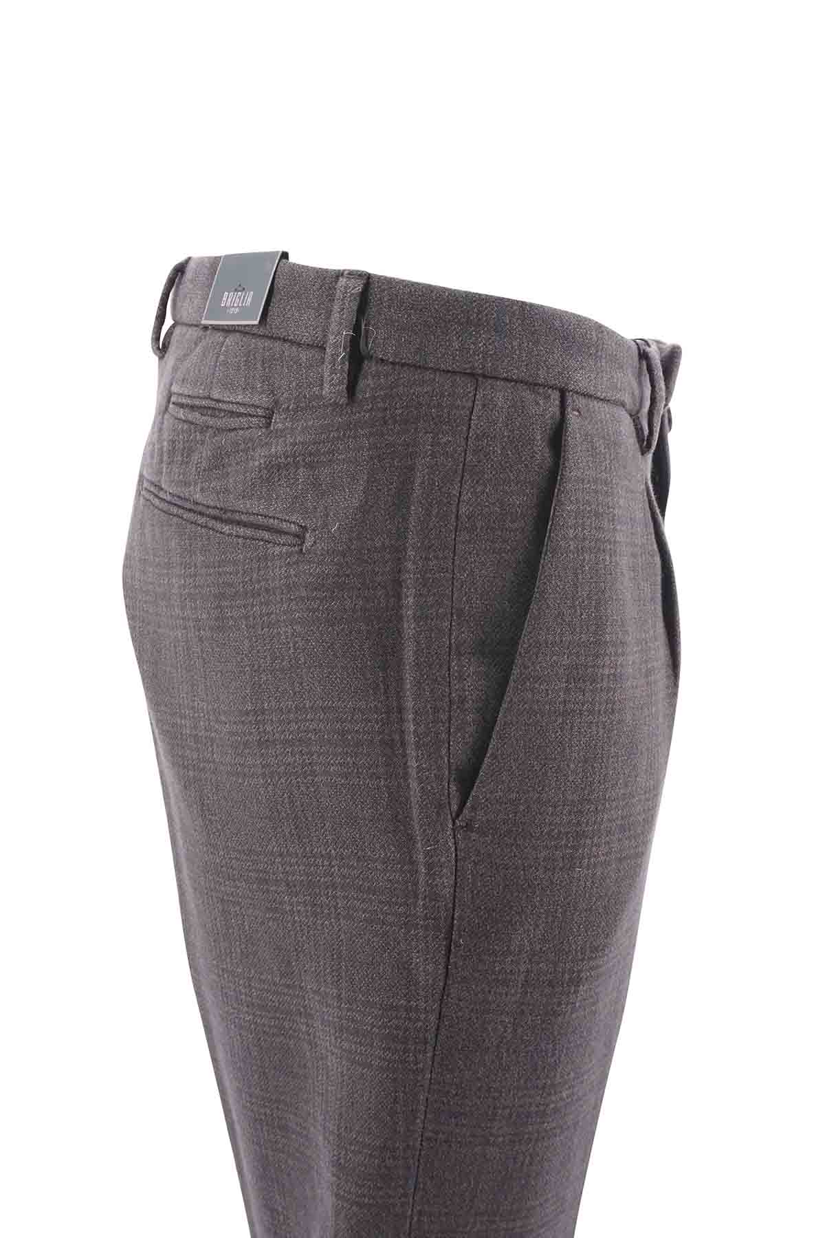 Pantalone Briglia Slim Fit / Marrone - Ideal Moda