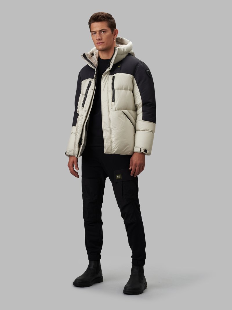 Giubbino in Bimateriale Blauer / Bianco - Ideal Moda