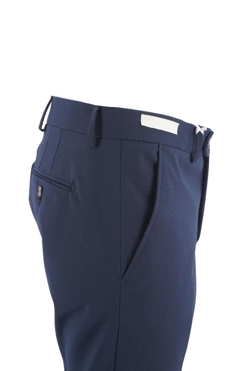 Pantalone Chino Effetto Lana / Blu - Ideal Moda