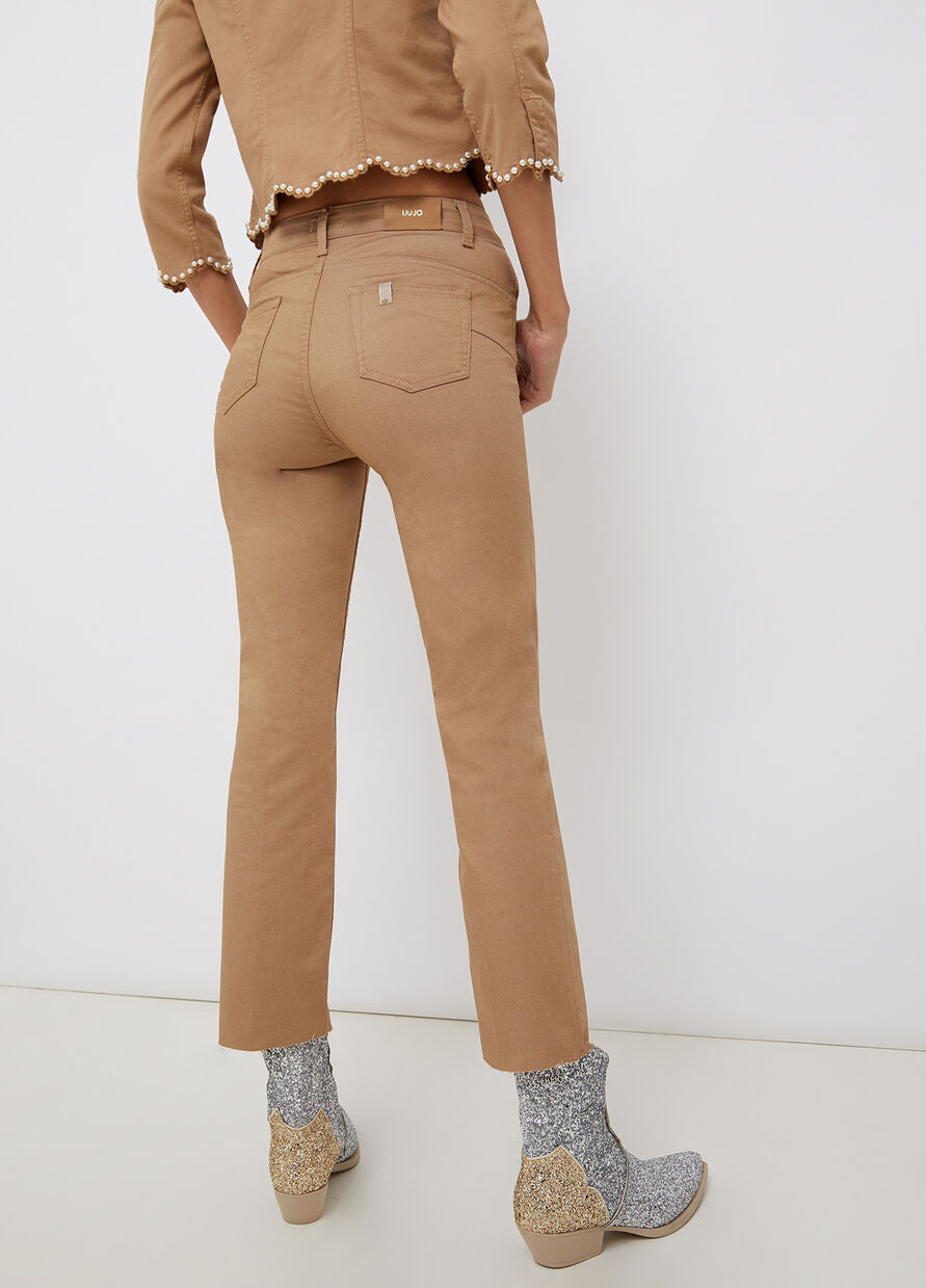 Pantalone Liu Jo con Bottoni Gioiello / Beige - Ideal Moda