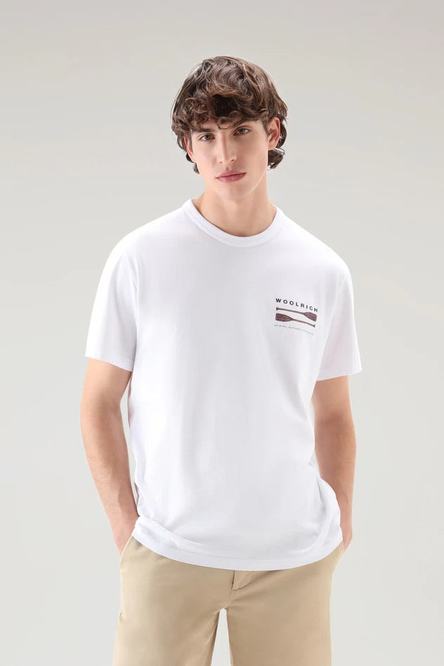 T-Shirt con Stampa Woolrich / Bianco - Ideal Moda