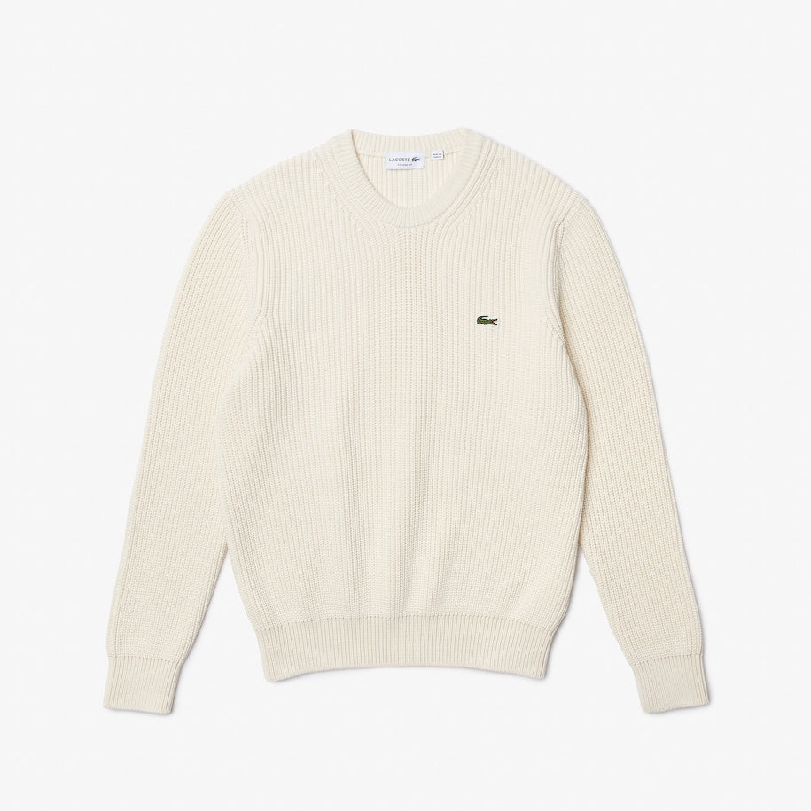 Maglia a Costine con Logo Lacoste / Bianco - Ideal Moda
