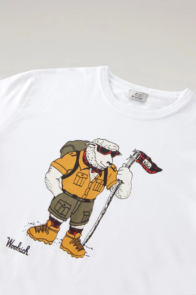 T-Shirt con Stampa Woolrich / Bianco - Ideal Moda