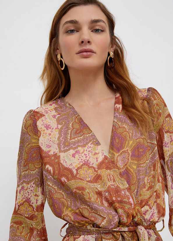 Abito Corto con Stampa Liu Jo / Marrone - Ideal Moda