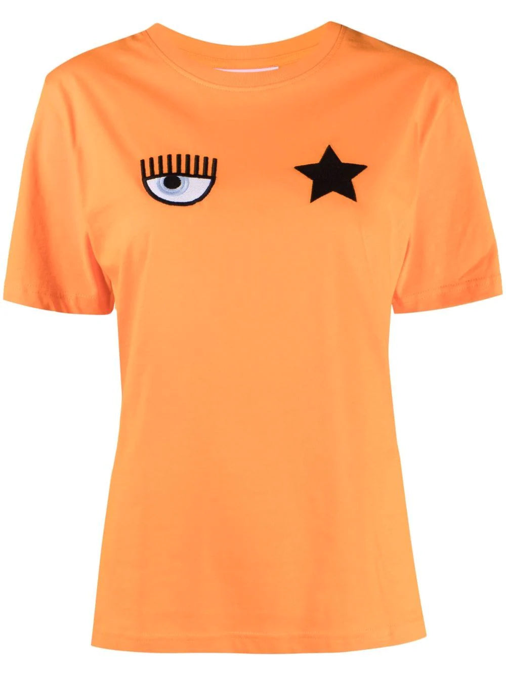 T-Shirt Chiara Ferragni con Ricamo / Arancione - Ideal Moda