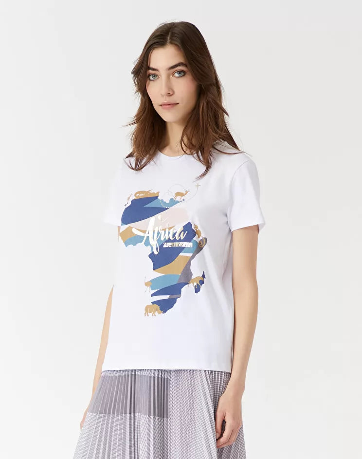 T-Shirt Manila Grace con Stampa / Bianco - Ideal Moda