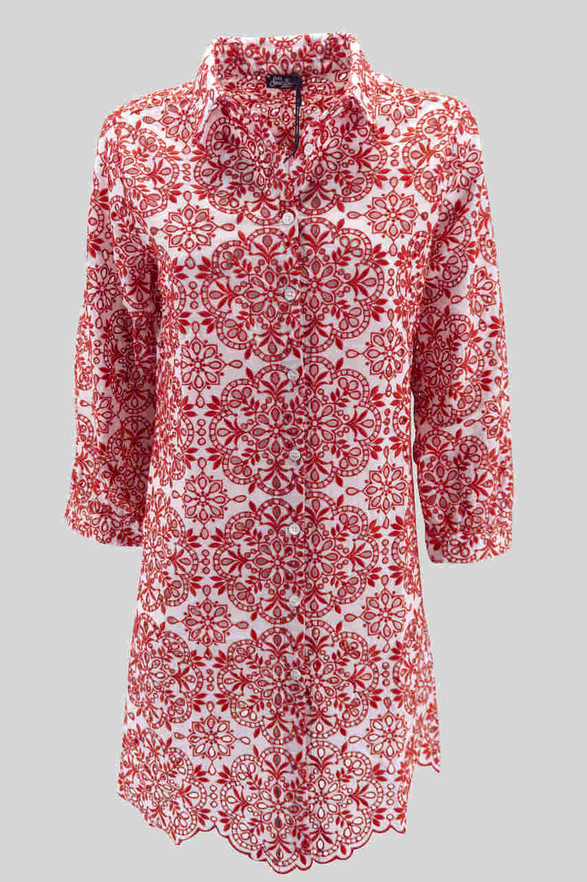 Camicia Ricamata / Rosso - Ideal Moda