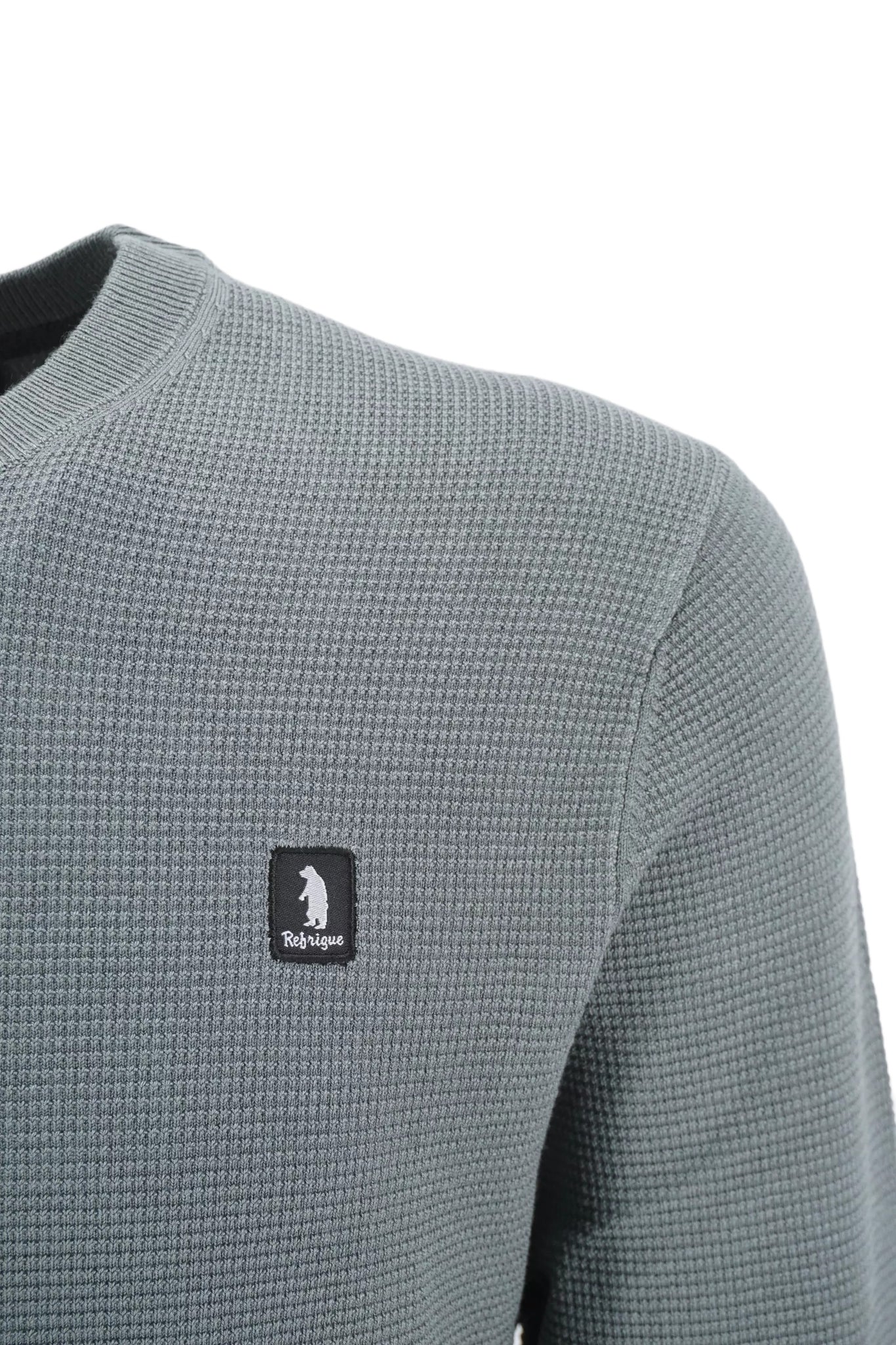 Maglia Girocollo con Tessuto Tramato Refrigue / Grigio - Ideal Moda