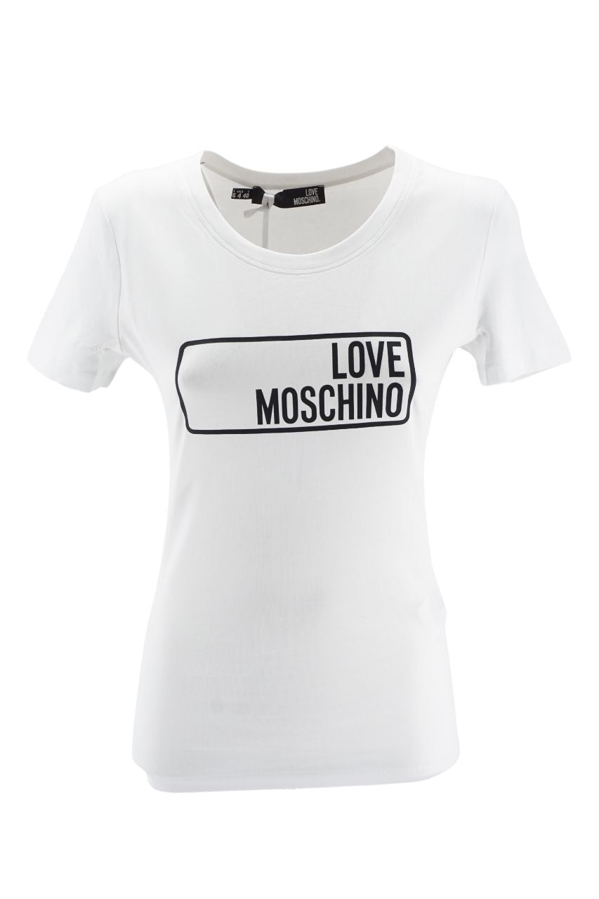 T-Shirt Love Moschino con Logo / Bianco - Ideal Moda