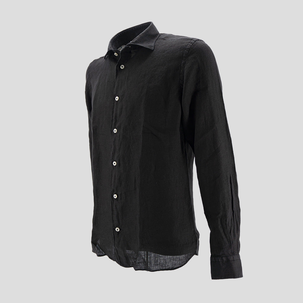 Camicia in Puro Lino / Nero - Ideal Moda