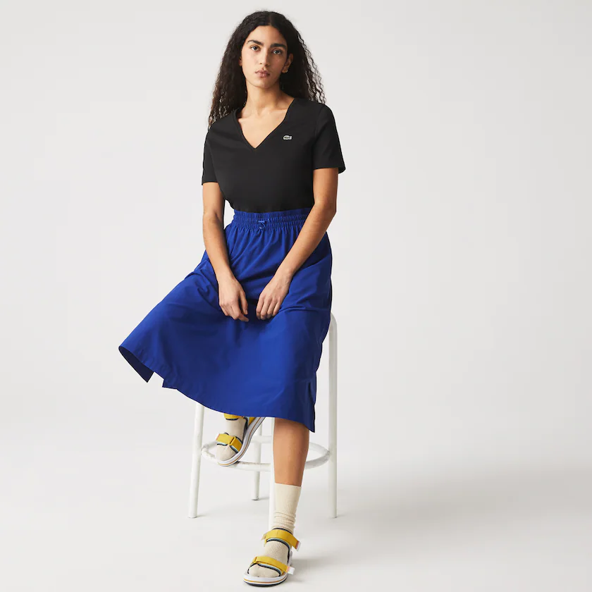 T-Shirt Lacoste donna in cotone / Nero - Ideal Moda