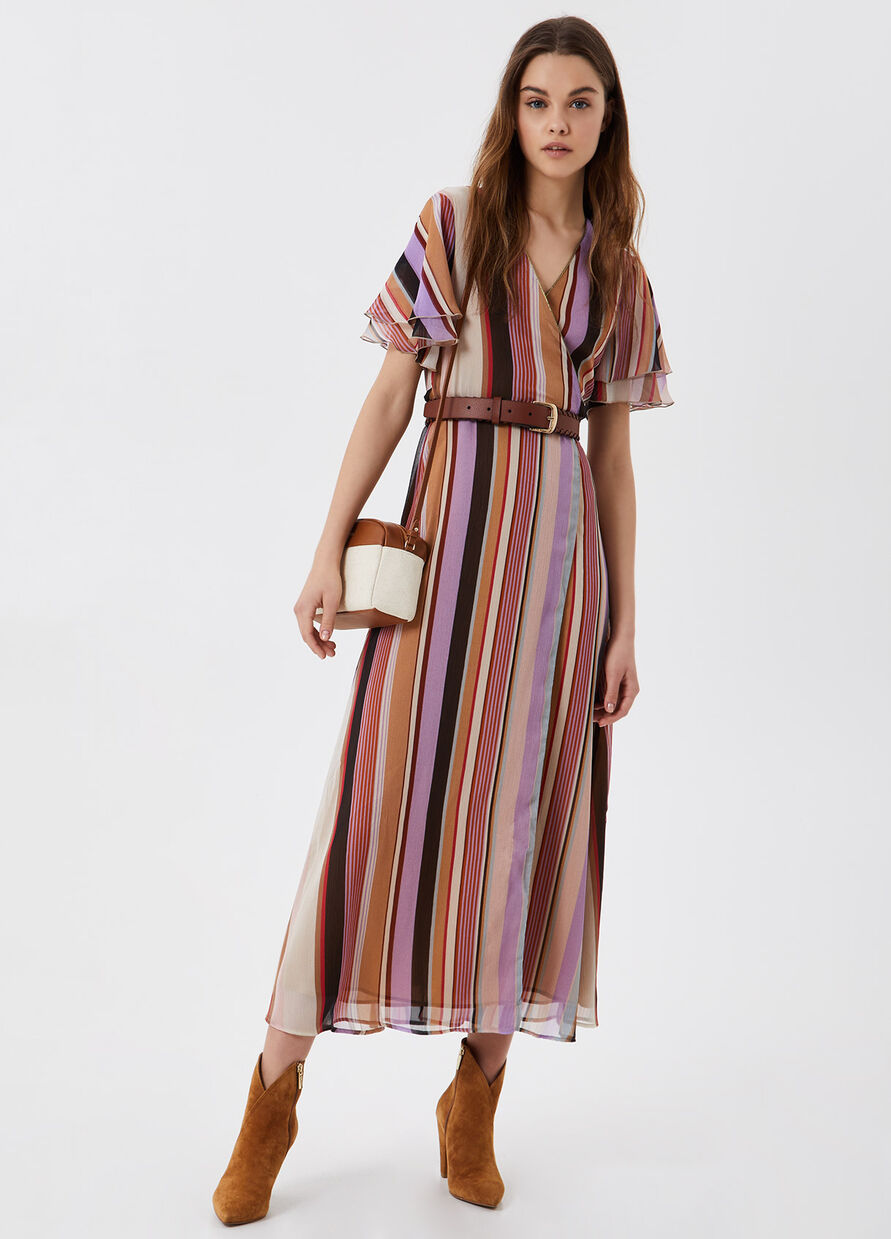 Vestito lungo con fiocco / Viola - Ideal Moda