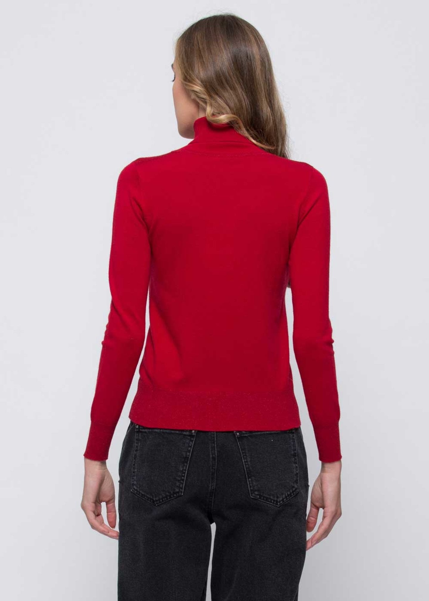 Maglia Kocca a Collo Alto / Rosso - Ideal Moda