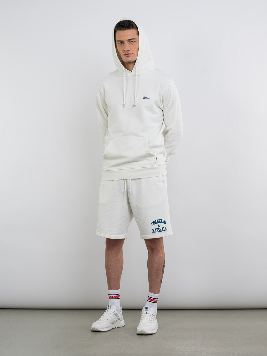 Felpa Franklin & Marshall con Cappuccio / Bianco - Ideal Moda
